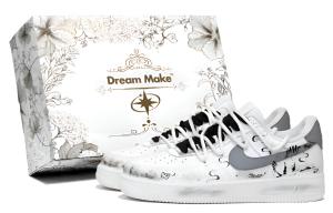 Nike Кроссовки Air Force 1 Night Crane Patrol с низким верхом, устойчивые к истиранию, для скейтбординга, унисекс, белые, серые