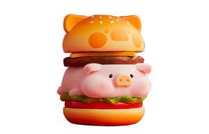 Lulu Pig LULU Pig Stacking Fun Hamburger Blister Packs 100% 8cm 52TOYS