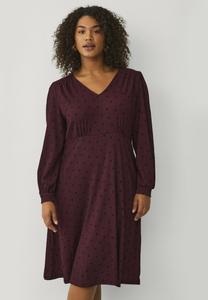 Платье Ellos Plus collection Day dress, Burgunderrot Mit Schwarzem Punkt/Red