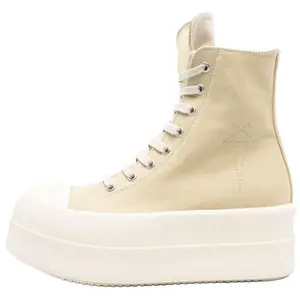 Rick Owens DRKSHDW Женские высокие парусиновые туфли Hollywood, бежевые