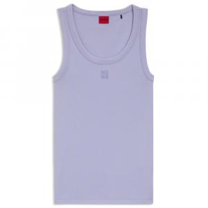 Майка из смесовой хлопковой ткани с вышитым логотипом HUGO, фиолетовый