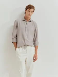 Рубашка из лиоцелла и льна, мужского кроя slim fit Lion of Porches, серый