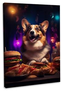 Картина на холсте Hustling Sharks Let's eat, коричневый