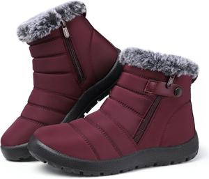 Женские зимние снежные ботинки SHIBEVER: черные водонепроницаемые ботильоны для ходьбы, с меховой подкладкой, теплыe, наружные короткие ботинки с нескользящей подошвой