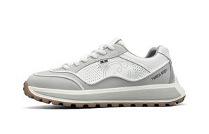 Низкие повседневные туфли с тремя корпусами для мужчин HLA, White Blue