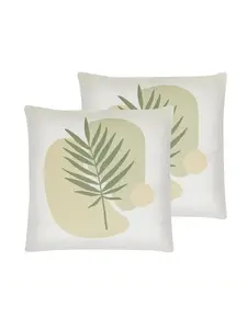 Декоративная подушка Beliani 2er Set Deko MICROSORUM, цвет grün/beige