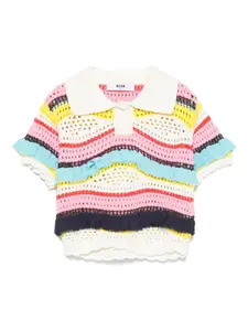 Трикотажная рубашка поло MSGM Kids, нейтральный