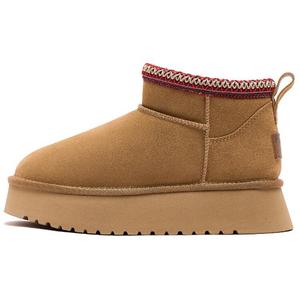 Женские ботинки Agsdon зимние утепленные с орнаментом, светло-оранжевый