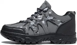 Мужские походные кроссовки Легкие рабочие ботинки Для улицы Комфортные повседневные прогулочные туфли Прочная подошва Дышащие кроссовки для тропы Для ежедневного ношения и приключений Qacksv, серый