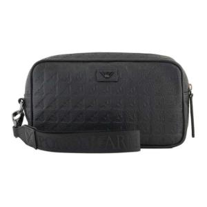 Emporio Armani Мужской клатч из коровьей кожи, маленький, черный