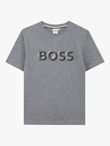 Детская футболка с коротким рукавом из хлопковой смеси и круглым вырезом HUGO BOSS
