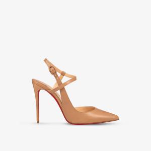 Кожаные туфли jenlove 100 на каблуке Christian Louboutin, цвет nude