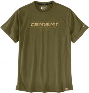 Carhartt мужская футболка с логотипом, расслабленный крой, средний вес, короткий рукав, Dark Bronzed Green