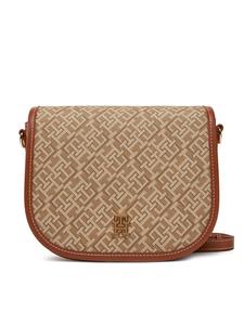 Сумочка Th Monoplay Leather Saddle Bag AW0AW17414 Tommy Hilfiger, коричневый