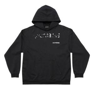 Худи среднего кроя Balenciaga, цвет Черный/Белый