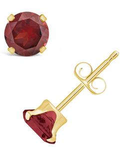 Серьги-гвоздики с драгоценными камнями из желтого золота 10 карат Macy's, Garnet