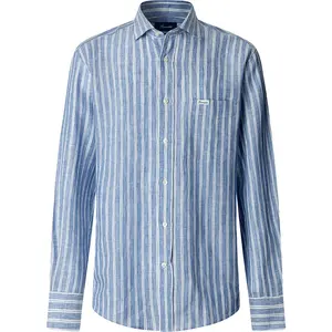 Façonnable FM302181 Льняная рубашка с длинными рукавами, синий