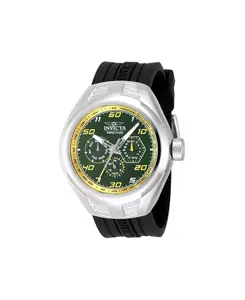Мужские часы Invicta Racing 47728 с кварцевым хронографом, зеленые, с желтым циферблатом Invicta, black