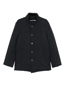 Стеганое пальто на пуговицах Barba, синий