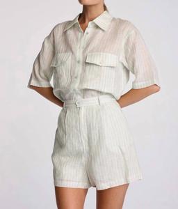 Кросби Рубашка в морскую полоску Sundays, Seafoam Stripe