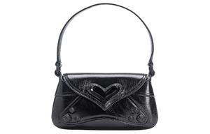 PINKO Кожаная женская сумка через плечо черного цвета