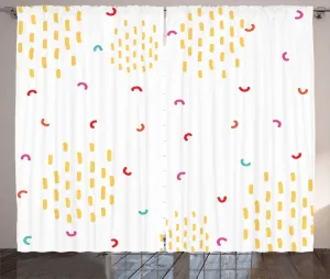 Шторы ABAKUHAUS в стиле Абстрактный деревенский, с яркими яркими кляксами, универсальные ленточные шторы для гостиной с петлями и крючками, 280 x 225 см, белый, многоцветный Abakuhaus