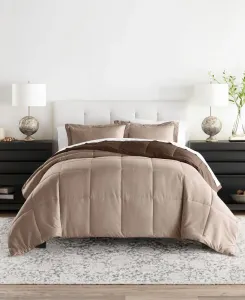 Комплект постельного белья из 3 предметов, легкий, с наполнителем, имитирующим пух, для всех сезонов, размер King/California King Ienjoy Home, темно-серый