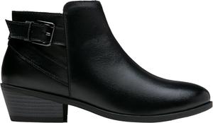 Женские короткие ботильоны Vepose на низком каблуке, с вырезами в западном стиле и перфорацией, Leather Western-911L-Black