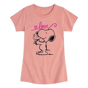 Футболка с принтом Peanuts Snoopy Love для девочек 7-16 Licensed Character, Desert Pink