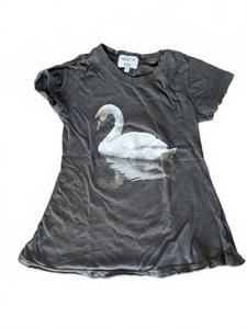 Футболка с принтом лебедя для девочек, темно-серого цвета Wildfox, темно-серый