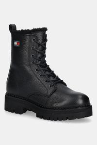 Ботильоны TJW URBAN LACEUP BOOT WL из кожи Tommy Jeans, черный