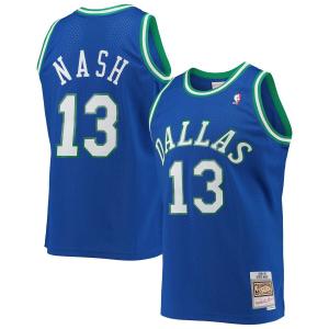 Мужская синяя майка Mitchell & Ness Steve Nash Dallas Mavericks Hardwood Classics Swingman