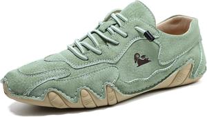 Ортопедические кроссовки Vogany для мужчин и женщин, обувь для вождения, повседневные слипоны, модные кроссовки, удобная ручная работа, чукка, деловая и прогулочная обувь, минималистические ботинки, легкая обувь для поездок, унисекс Baimiu, светло-зеленый