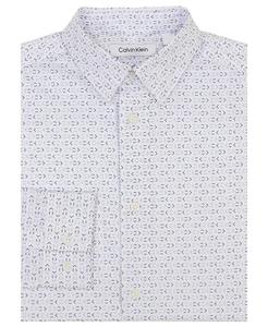 Эластичная классическая рубашка с длинными рукавами и принтом CK для мальчиков Big Boys Calvin Klein, синий