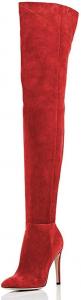 Женские шикарные длинные ботфорты FSJ из искусственной замши, с высокой шпилькой, острым носком и боковой молнией, размеры 4-15 US, Red