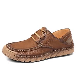 Mulinsen Мужские повседневные туфли мужские низкие топы хаки/коричневый - коричневый [Кожаная обувь Размер: 40 размер в этой модели = Кроссовки 41]