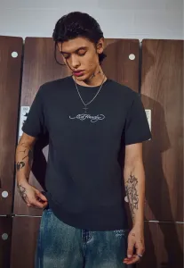 Футболка с обычным принтом «дракон и пантера» Ed Hardy, Black