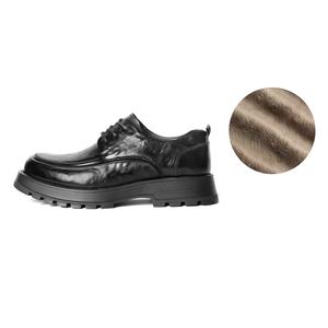 Повседневные мужские туфли BELLE черно-коричневые с черной флисовой подкладкой