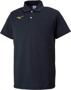 Поло MIZUNO Training Wear, короткий рукав, стандартный размер, 32MA9195, унисекс, для взрослых, черный/золотой