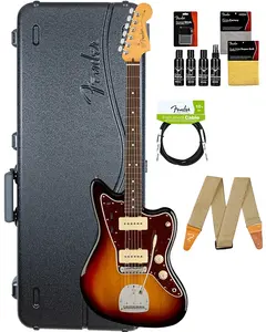 Fender American Professional II Jazzmaster - трехцветный солнечный взрыв с набором для чистки