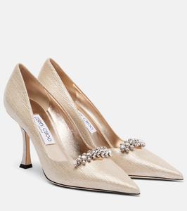 Белинда 90 туфли-лодочки из металлизированной кожи Jimmy Choo, Soft Gold