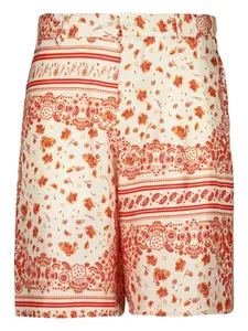 Шелковые шорты с принтом банданы FENDI, белый