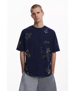 Мужская футболка с этнической вышивкой Desigual, синий