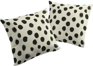 Декоративная подушка Adam "Чехол для подушки Dots", экологически чистый материал из натурального хлопка, чехол без наполнителя, 1 шт 40х40 см, черный