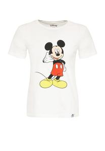 Футболка с телефоном Микки Мауса и милым принтом спереди Re:Covered, экрю