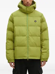 Пуховик из рипстопа с капюшоном Wood Wood, зеленый