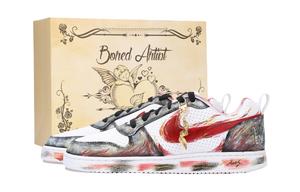 Nike Кроссовки для скейтбординга Court Borough Ares, The God Of War устойчивые к истиранию низкие унисекс черный белый красный