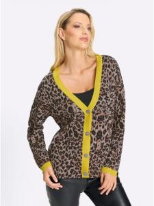 Кардиган в черно-коричневом узоре Heine