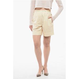 Шорты из льняной смеси с эластичным поясом Woolrich, Beige