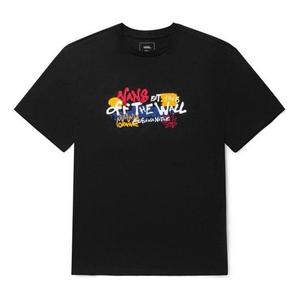 Футболка Vans Graffiti Alphabet Cartoon Printing Sports Loose Short Sleeve Couple Style Black VN0A5F3JBLK, черный